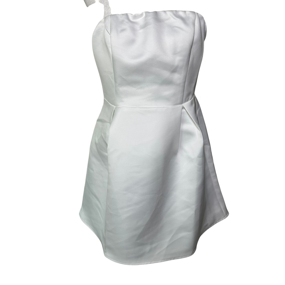 Princess Polly White Strapless Satin‎ Mini Dress US 8 Wedding Bridal Party